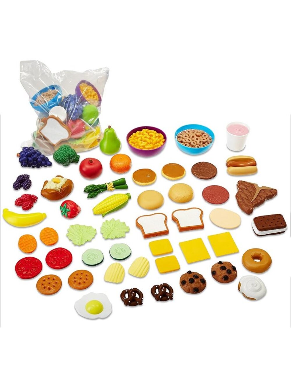 Complete Play Food Set for Kids - Realistic Toy Kitchen Accessories & Role Play
